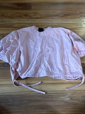Jordan Pink Drawstring Cropped Tee